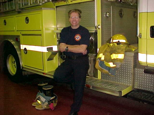 martin by the firetruck